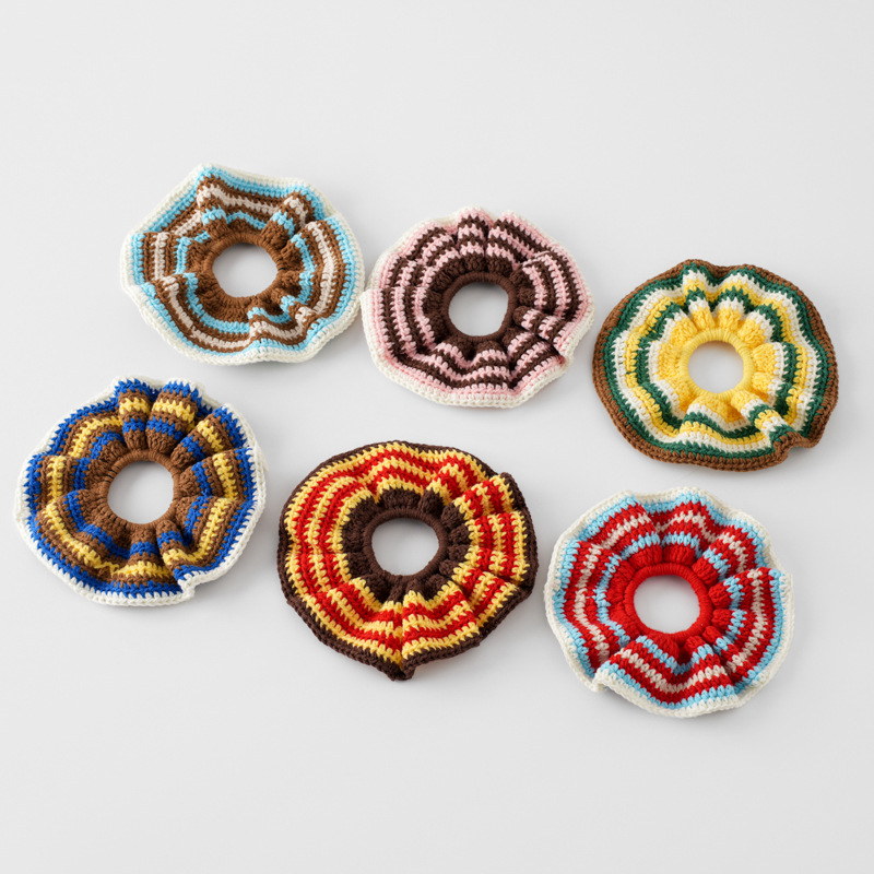 Striped Crochet Scrunchies